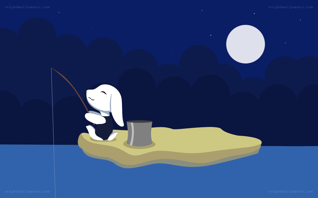 rabbit fishing at night