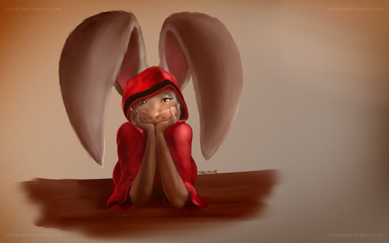 rabbit girl in red cloak