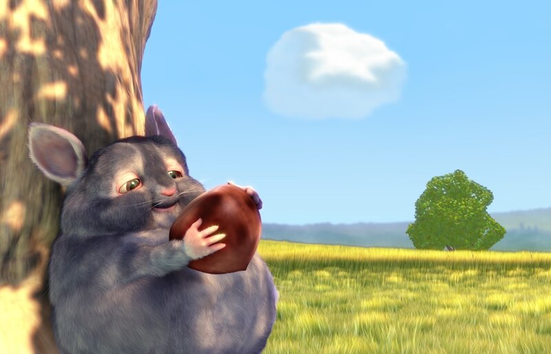 rabbit holding a nut