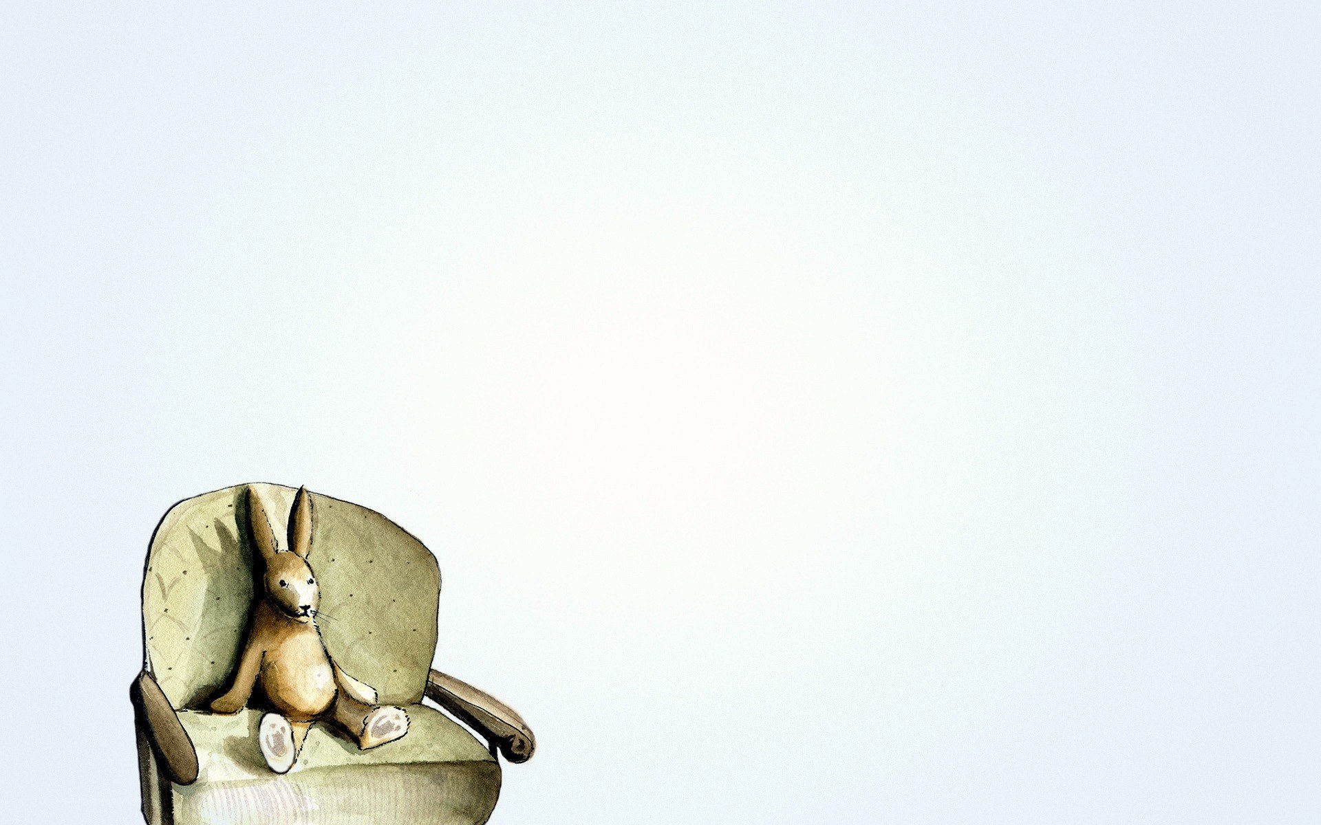 rabbit in a chair