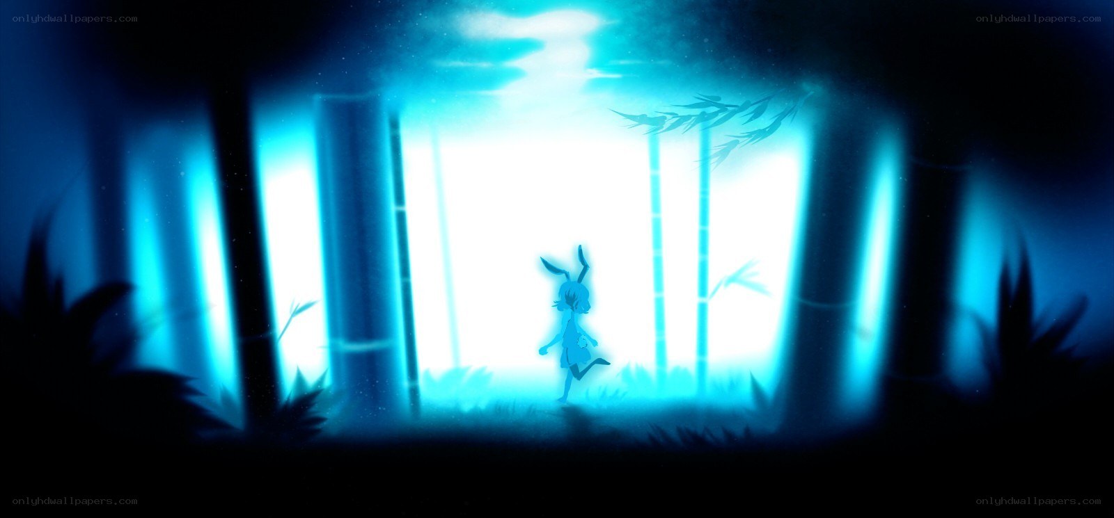 rabbit in a glowing forest