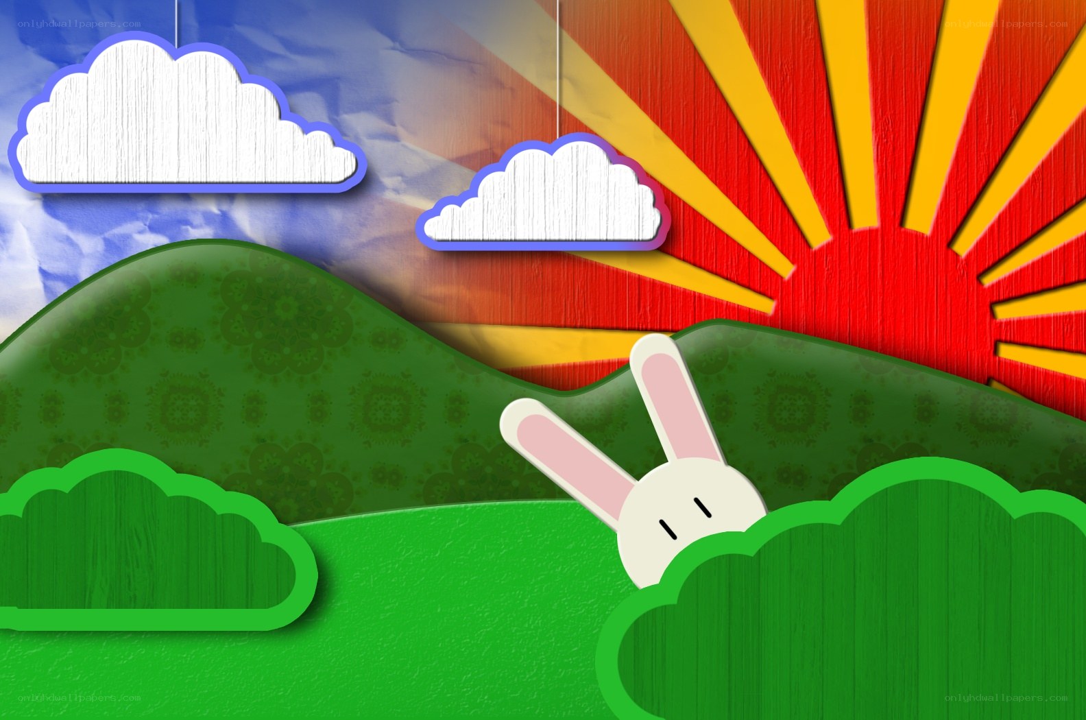 rabbit in a sunny landscape