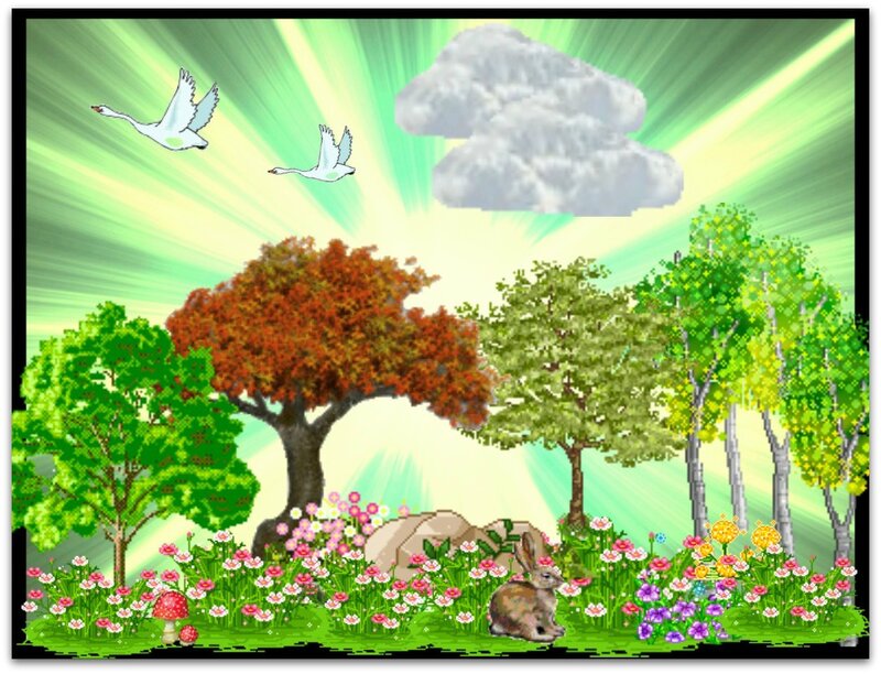 Rabbit in Flower Field