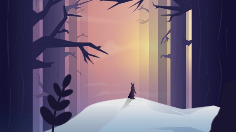 Rabbit in Forest — Purple