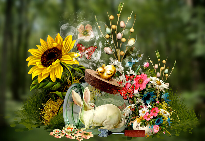 Rabbit in Glass Jar