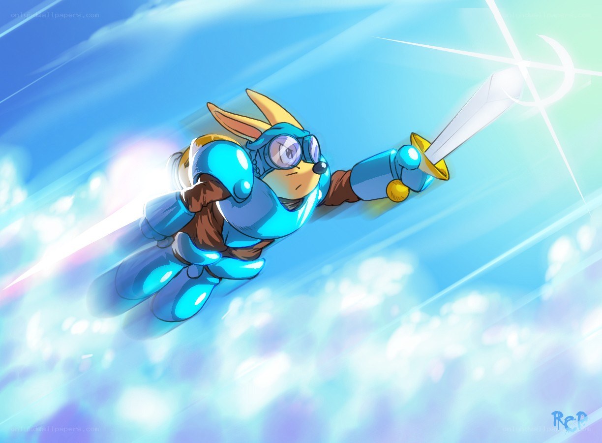 Rabbit knight in flight