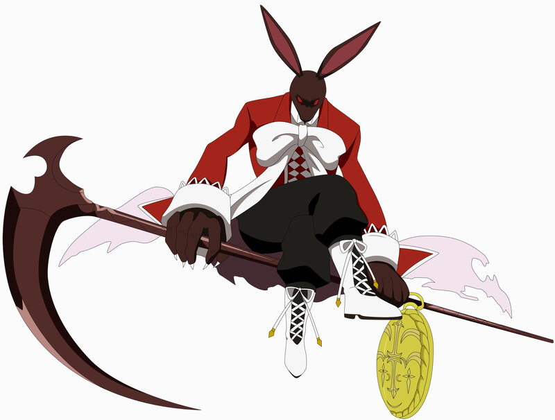 rabbit-like character with scythe