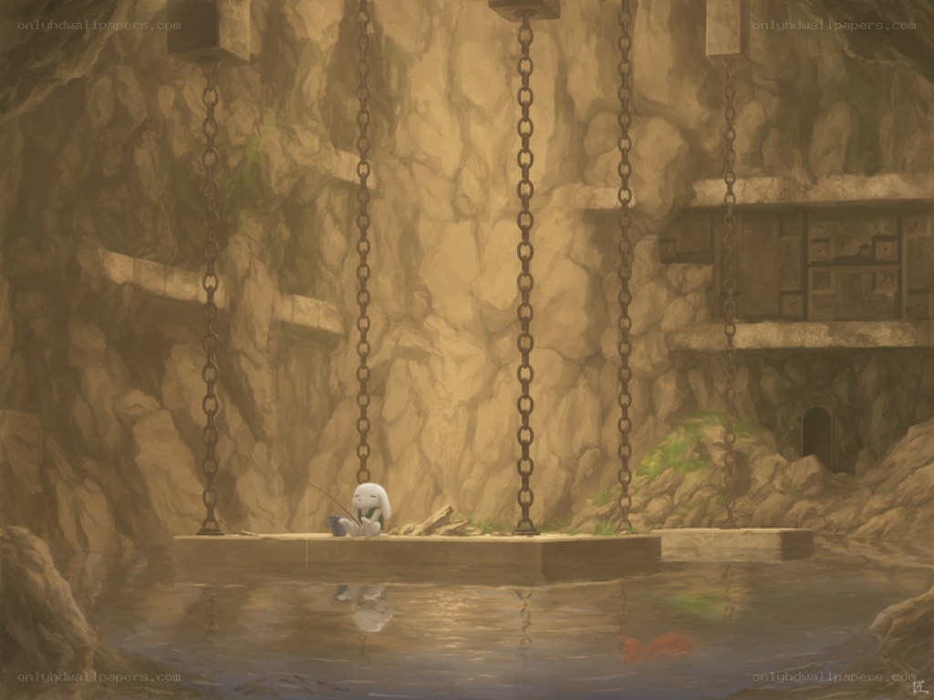 rabbit on a floating platform