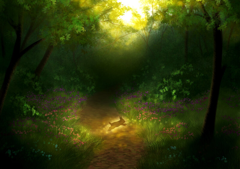 Rabbit on Forest Path