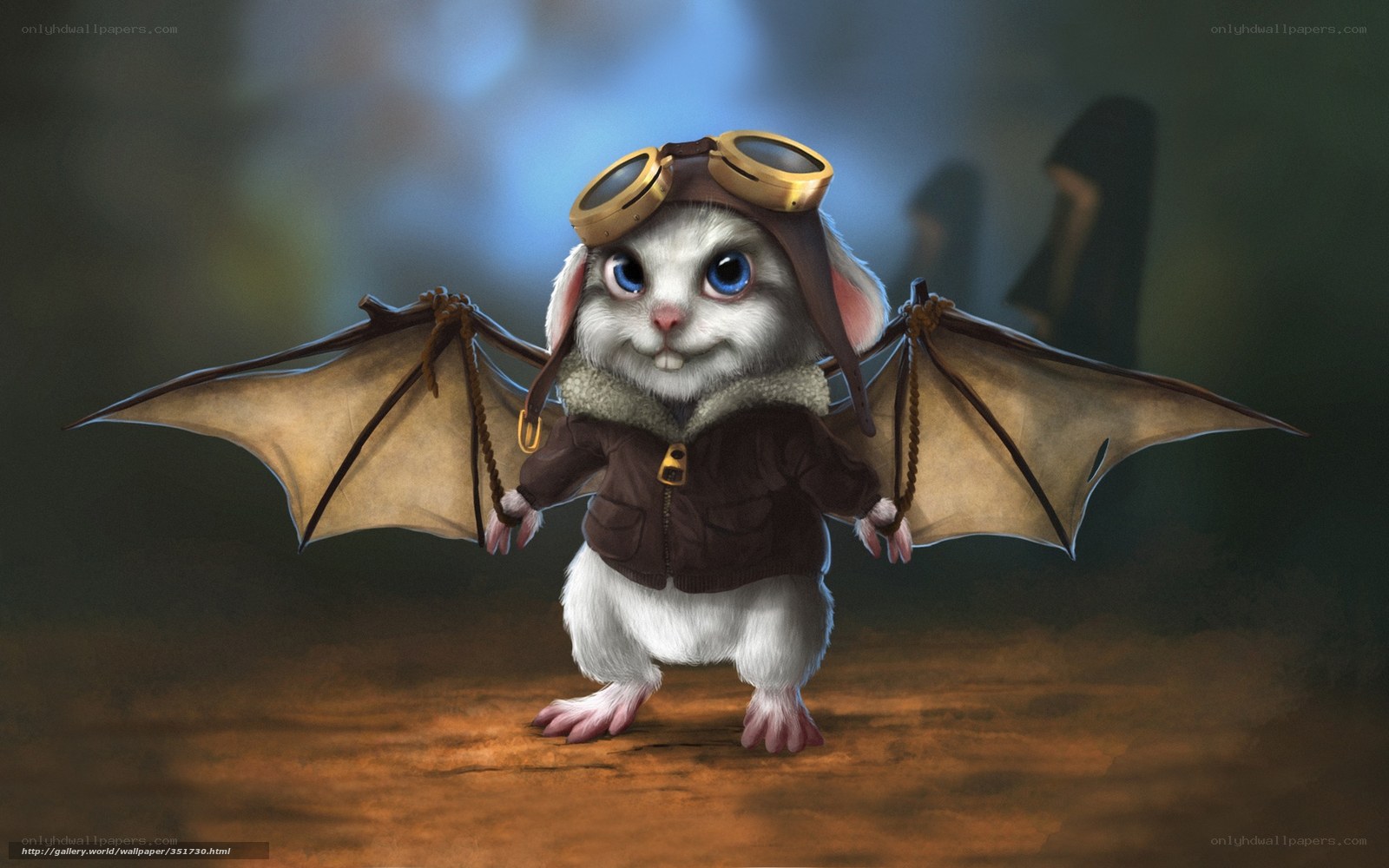 rabbit pilot with bat wings