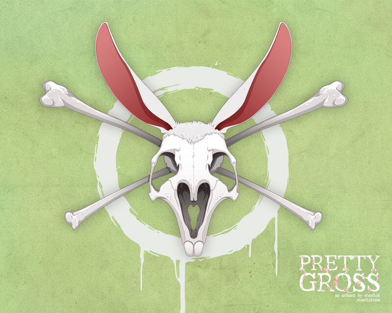 rabbit skull with crossbones