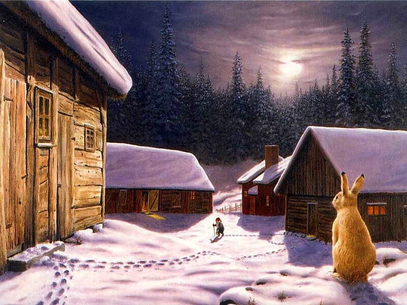 Rabbit Watching Child