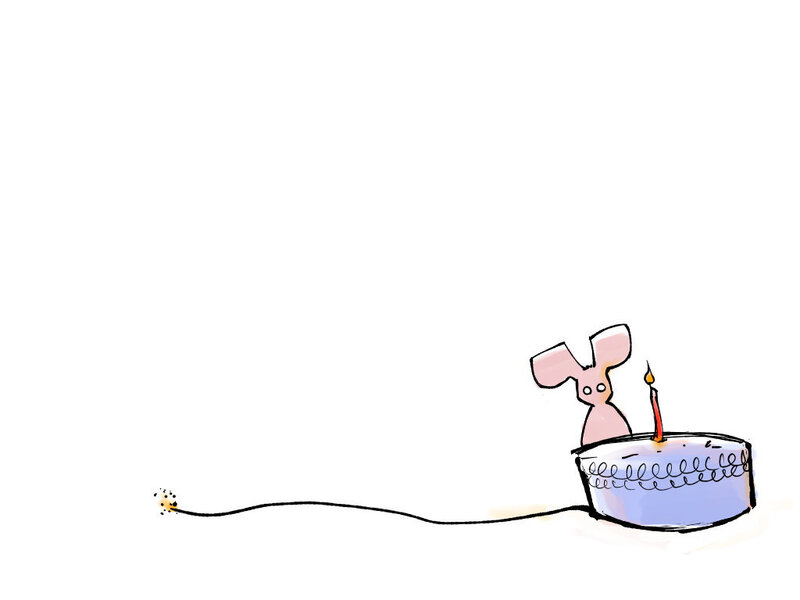 rabbit with birthday cake