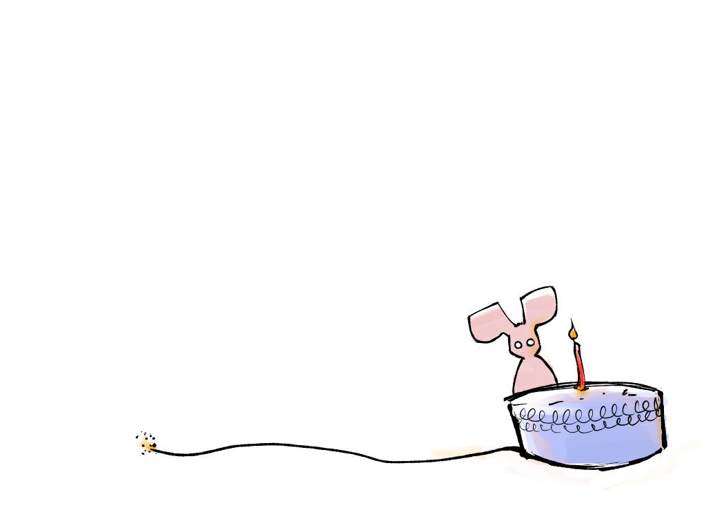 rabbit with birthday cake