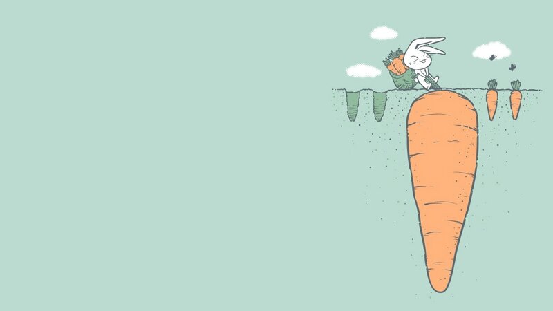rabbit with giant carrot