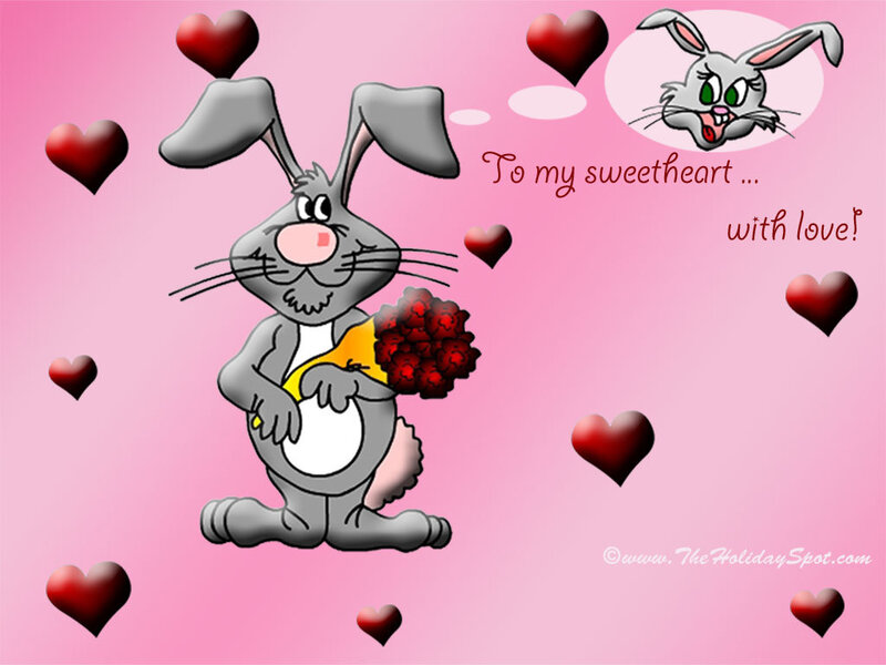 rabbit with roses card