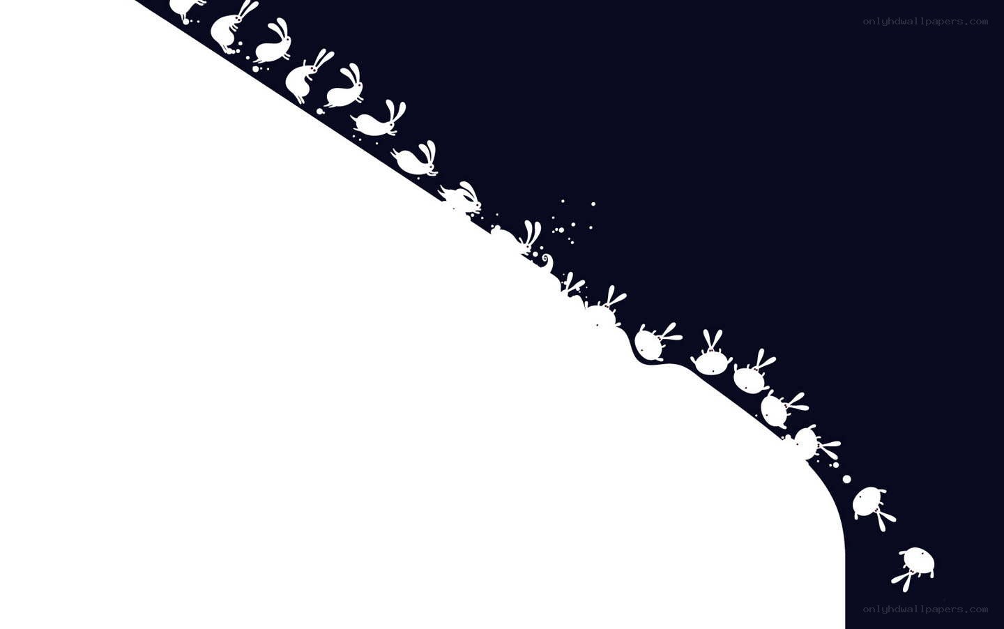 Rabbits falling down a slope