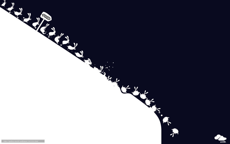 Rabbits falling off a cliff