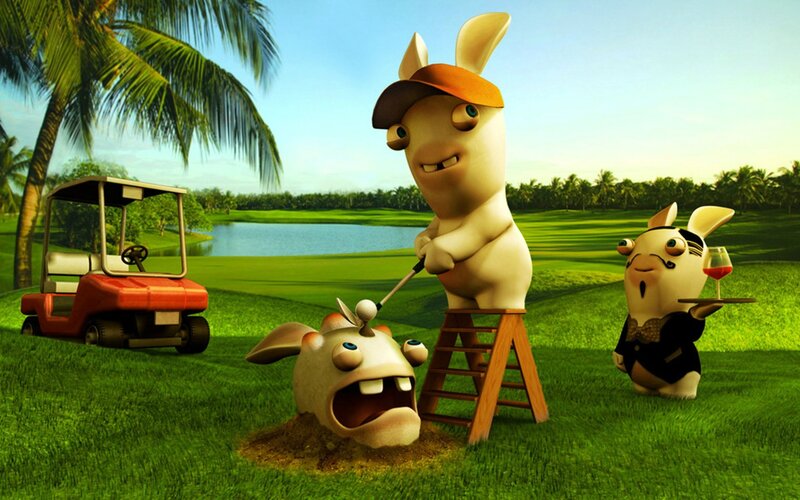 Rabbits on a Golf Course