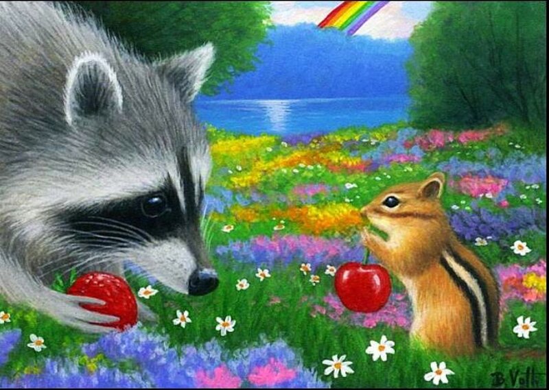 Raccoon and Chipmunk