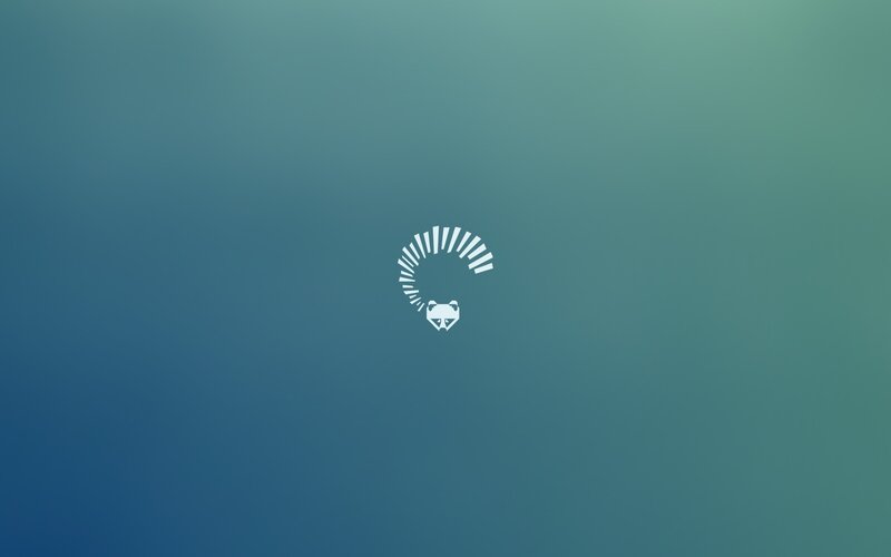 Raccoon Head Logo — Blue