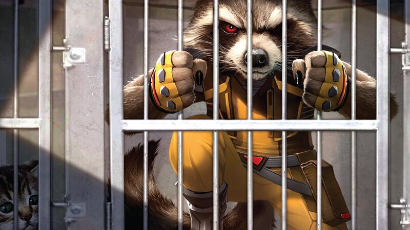 Raccoon in a Cage