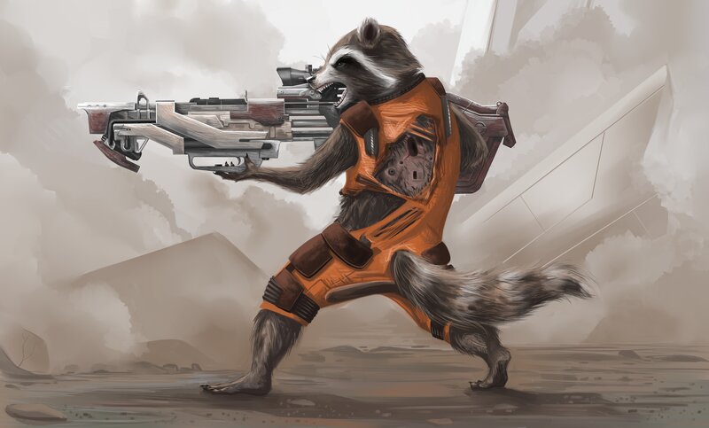 Raccoon in Orange Suit