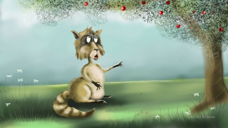 Raccoon under Tree