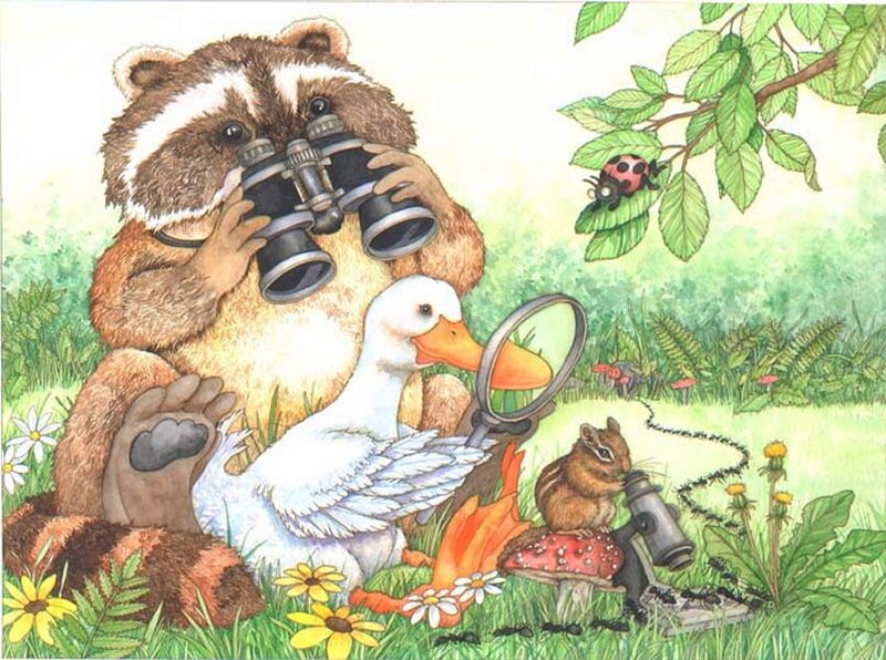 Raccoon with Binoculars