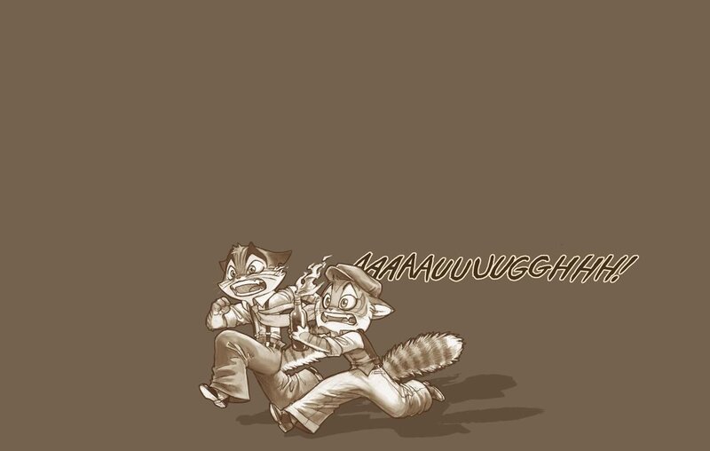 Raccoons in distress
