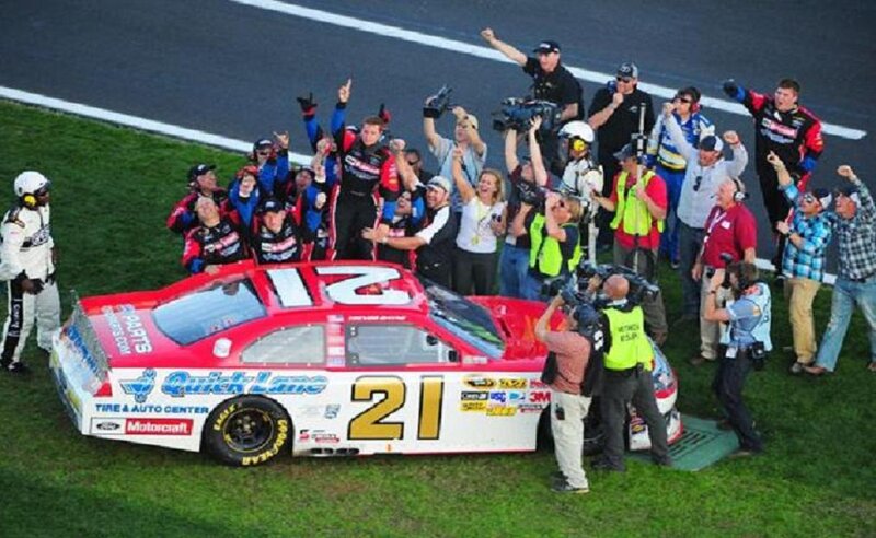 Race Car and Crew Celebrating