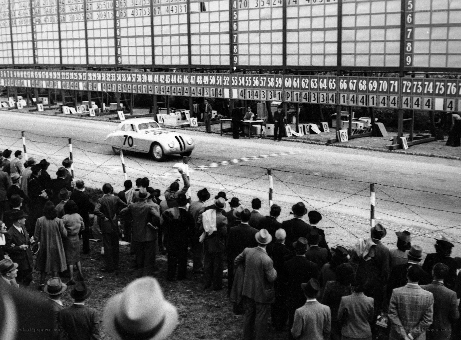 Race car at finish line