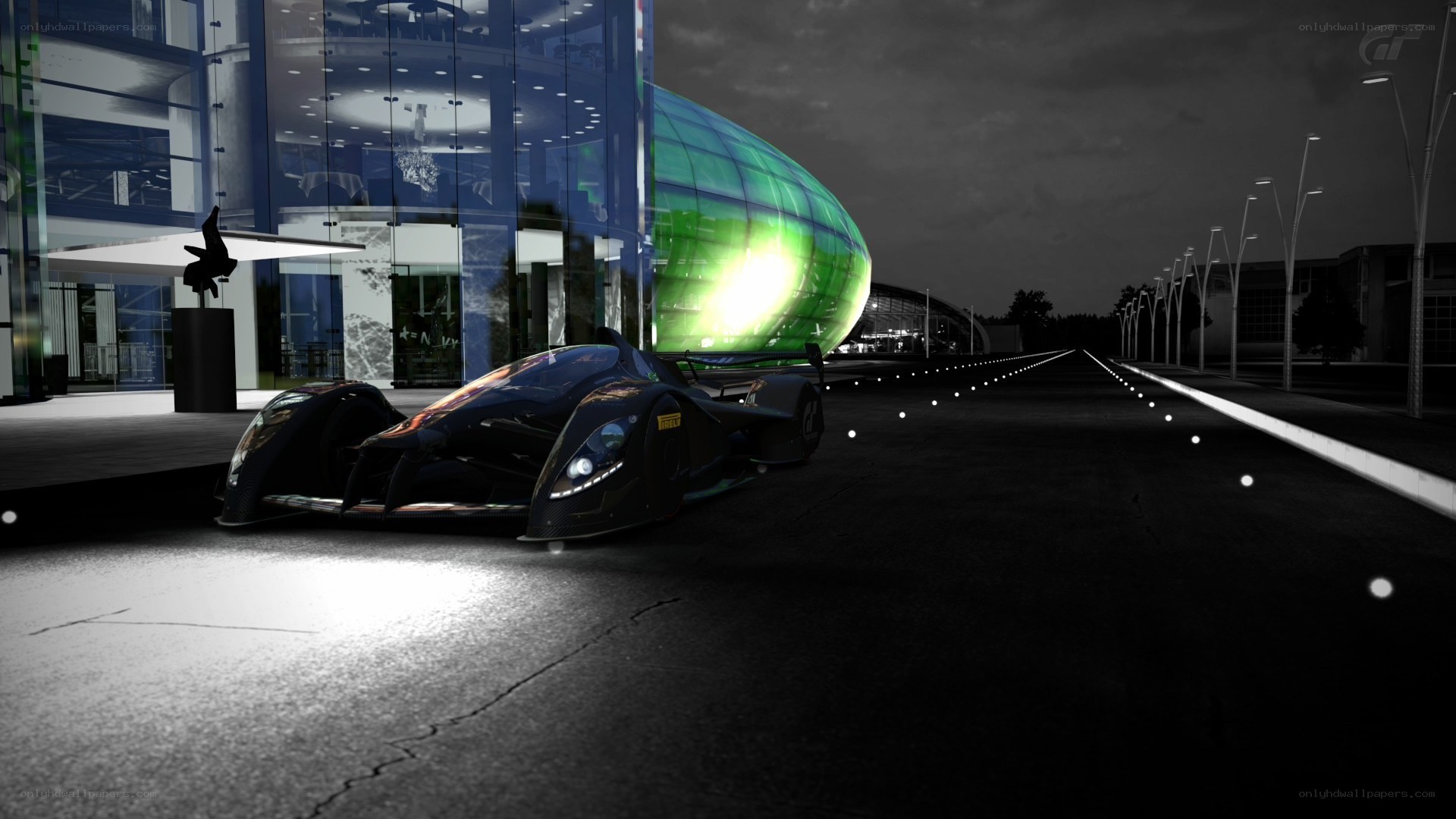 race car at night