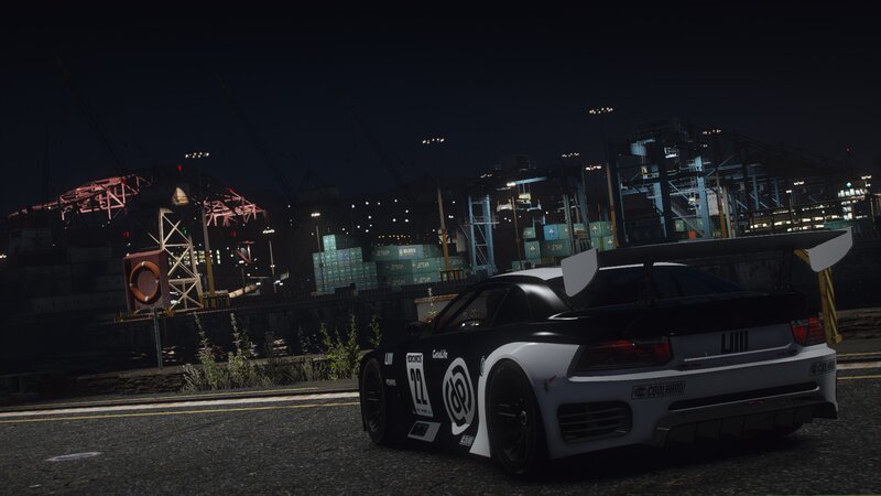 Race Car at Night — Black