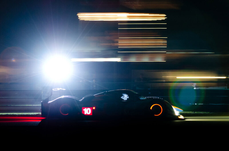 Race car at night