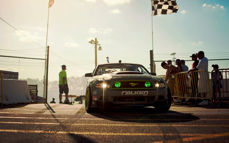 Race car at the starting line