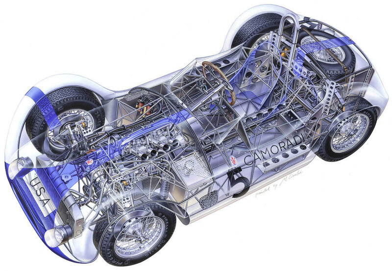 Race Car Chassis — Silver
