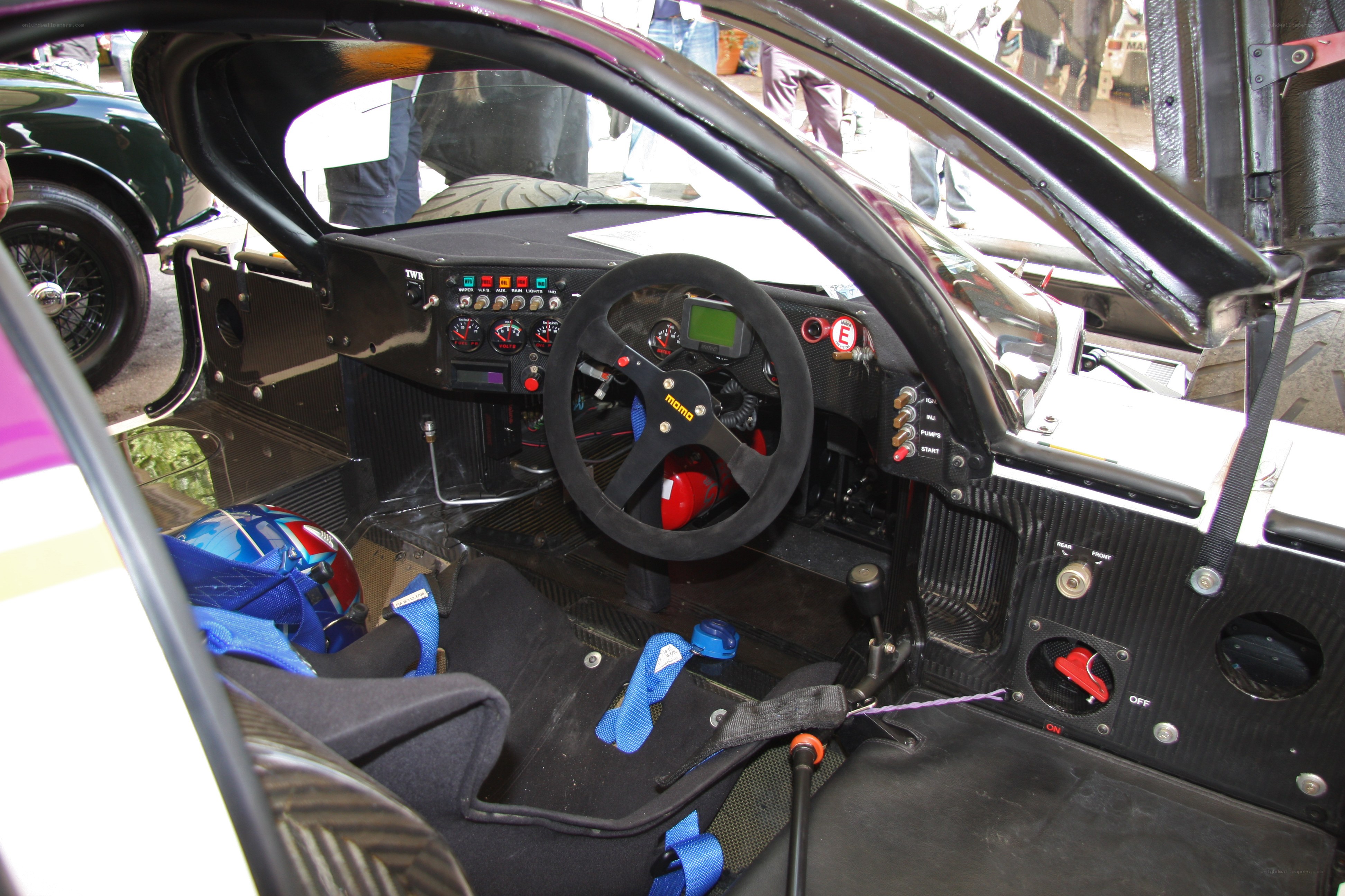 Race car cockpit interior