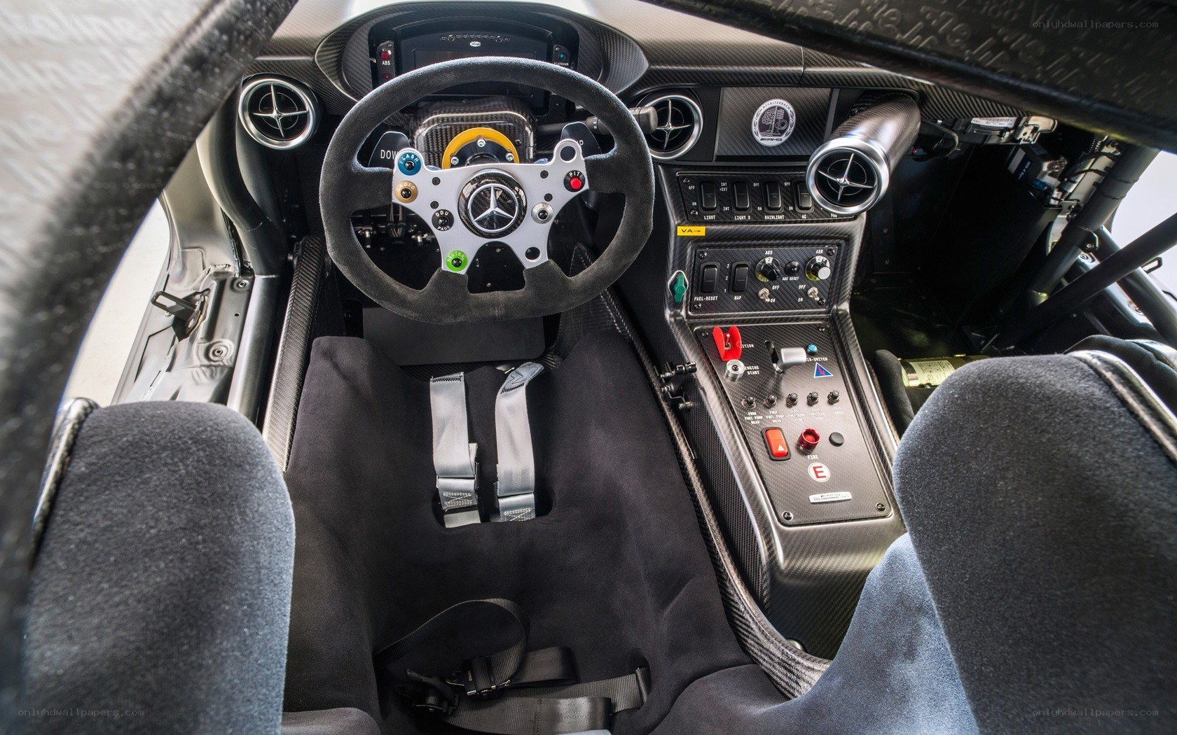 Race car cockpit interior