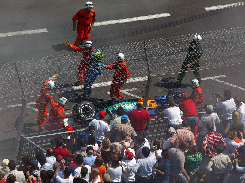 Race Car Crash Scene — Orange