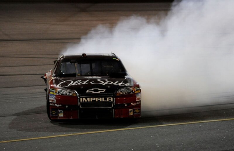 Race car doing burnout