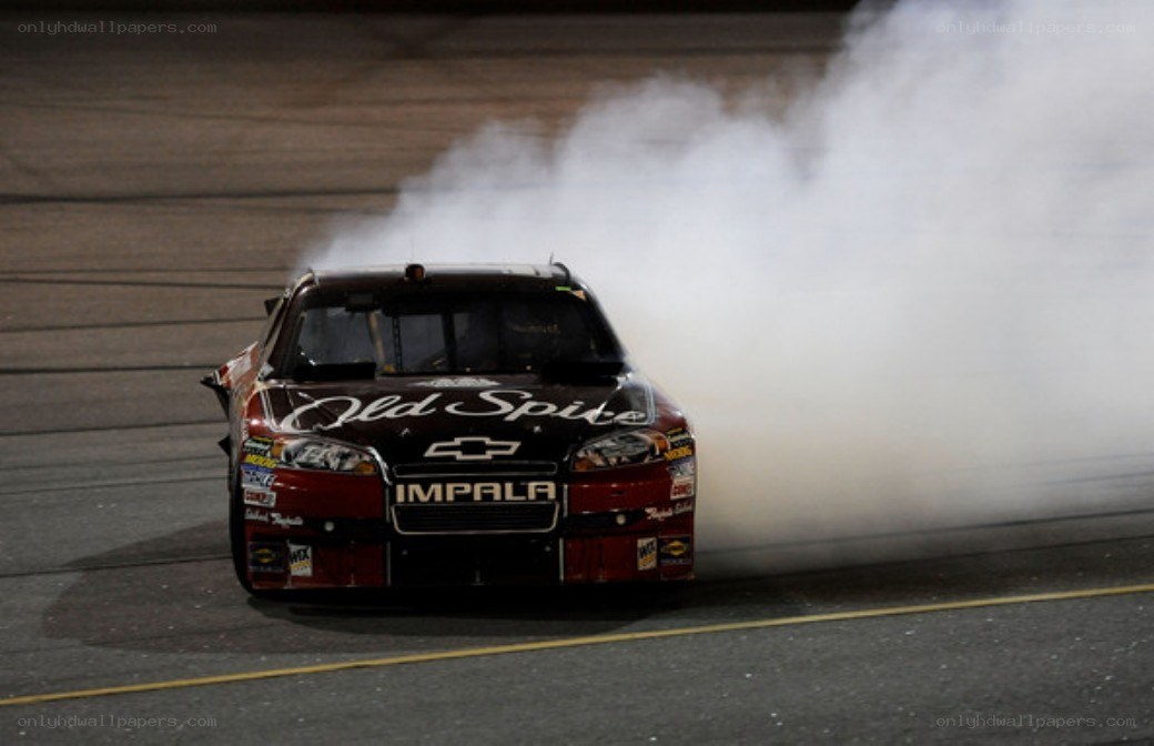 Race car doing burnout