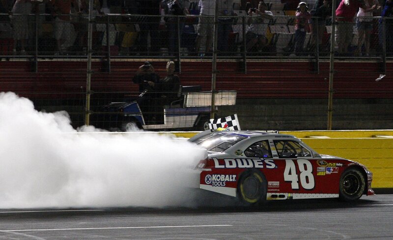 Race Car Doing Burnout — Red