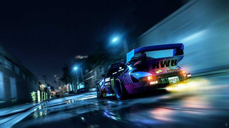 Race Car Drifting — Blue