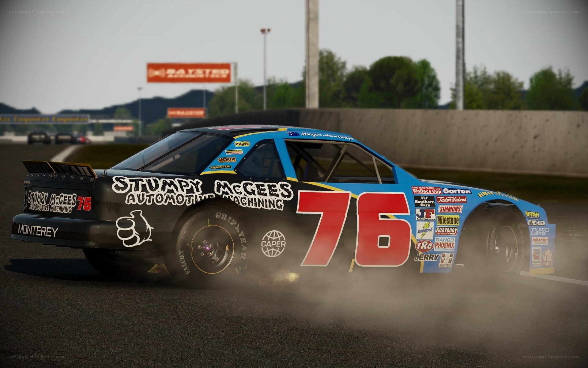 race car drifting on track