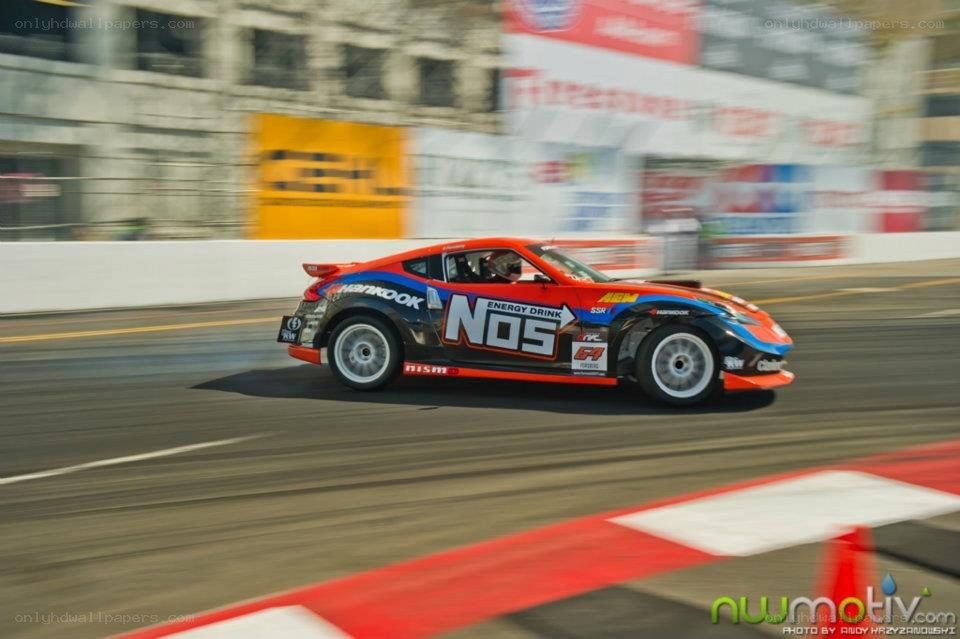 race car drifting on track