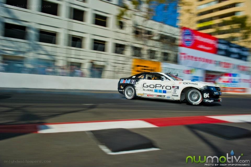 race car drifting on track