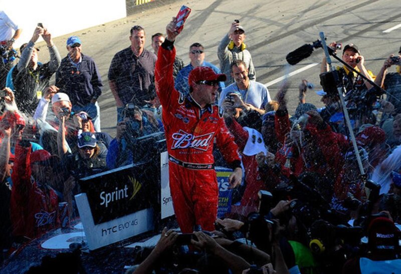 Race Car Driver Celebrating — Red
