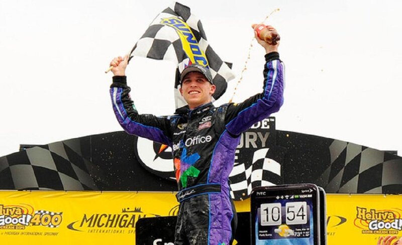 Race Car Driver on Podium