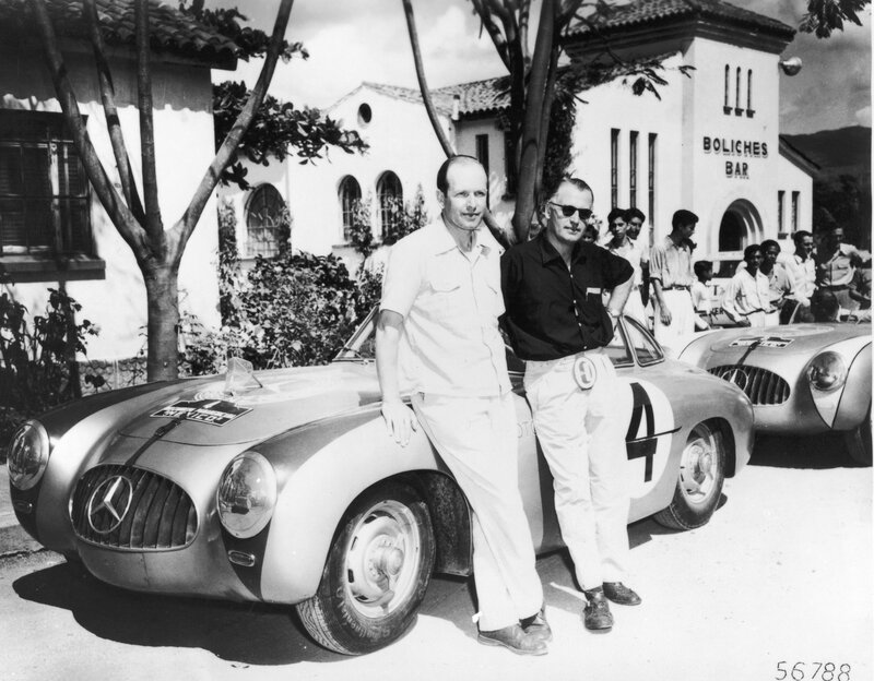 Race car drivers with Mercedes-Benz